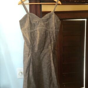 Matilda Jane Brown Sleeveless Midi Dress linen fabric